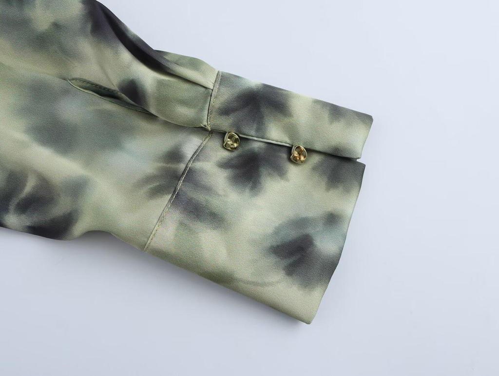 2025 Spring Women's European & American Fashion Silk Satin Classic Shirt