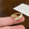Inele Exquisite Franceze din Aur cu Zircon Ochi de Pisică și Bambus: Design Versatil în Stil Antic