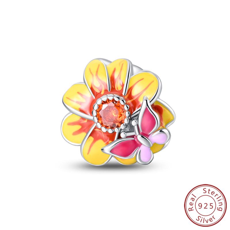 Elegant S925 Silver Butterfly & Dragonfly Multicolor Charms Beads Pendant 3mm DIY Fine Jewelry Making Accessories Gifts