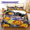 Son Goku Pattern Bedding,Quilt Set Quilt Cover Pillowcase Home Birthday Gift (1 * Duvet Cover + 2 * Pillowcase, Without Core)