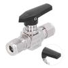 Ball Valve Straight Through 3 8in Thread Fluid Control Stainless Steel Pipe Fitting with Handle