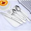 Silver Spoon Set Premium Stainless Steel Flatware Set Mirror Polished Cutlery Set Durable Home Kitchen Eating Tableware Set