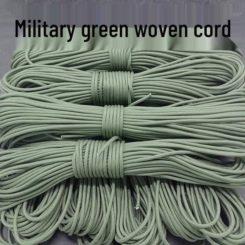 Durable Army Green Nylon Rope: Strong, Wear-Resistant, Soft for Binding, Weaving, Bundling, or Clothes Drying.