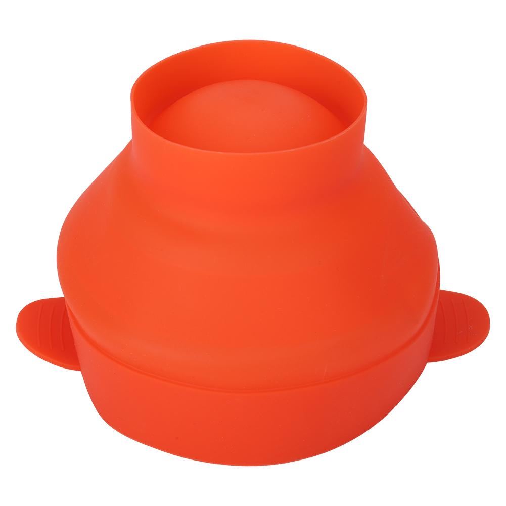 Red Silicone Microwave Popcorn Bucket with Handle Lid Safe Collapsible Popcorn Maker Bowl