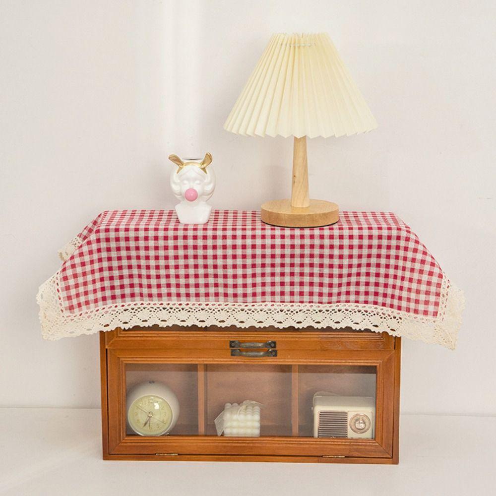 1Pcs 40x60cm Microwave Dust Cloth Dustproof Lace Tablecloth  for Desk Photo Background