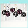 Elegant Black And Fuchsia Spiral Birthday Number Decor For 21st Party Celebrations