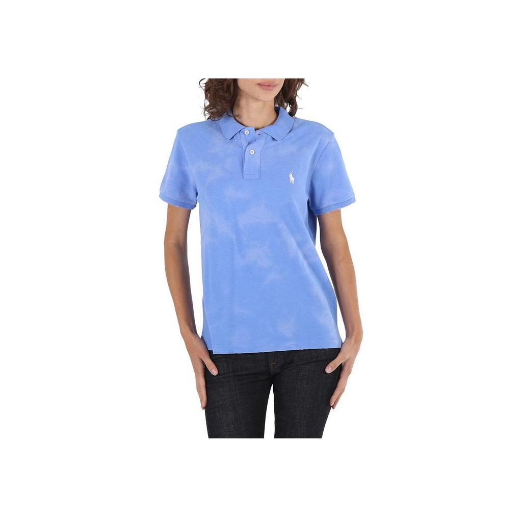 Polo Ralph Lauren Polo Logo Straight Fit Short Sleeve Polo Shirt Women tops Blue 211792051-004