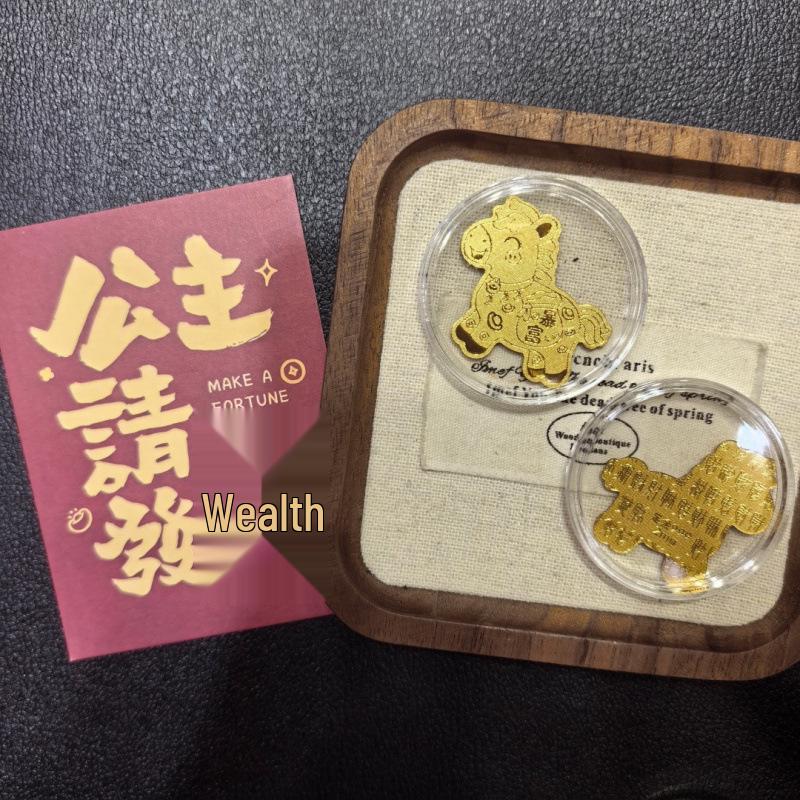 Pure Gold 999 Princess Wealth-Attracting Phone Sticker - Small Gift for Prosperity