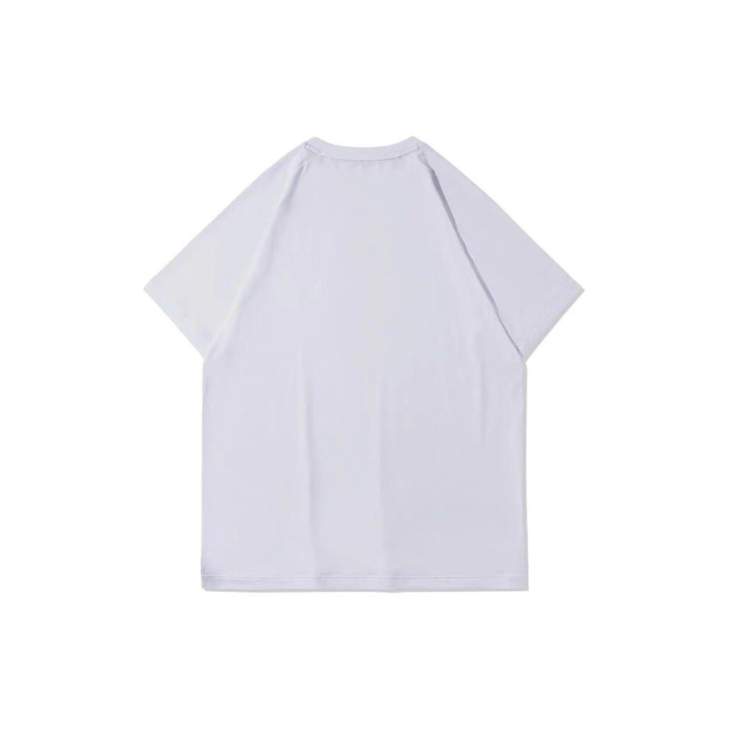 Li Ning SS23 Sports Lifestyle Series Wade Series Solid Color Reflective Sports Quick-Dry Crew Neck Short Sleeve T-Shirt Men Tops White ATSR285-2