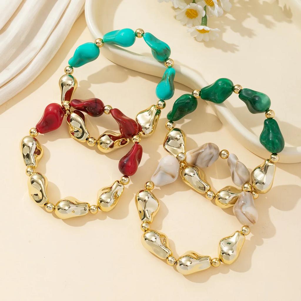 B148 Bohemian New Exaggeration Retro Design Good-looking Bracelet Gorgeous Acrylic Colored Bead Women's Bracelet Exquisite