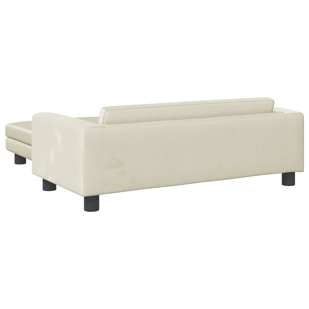 Kids Sofa with Footstool Cream 100x50x30 Cm Velvet