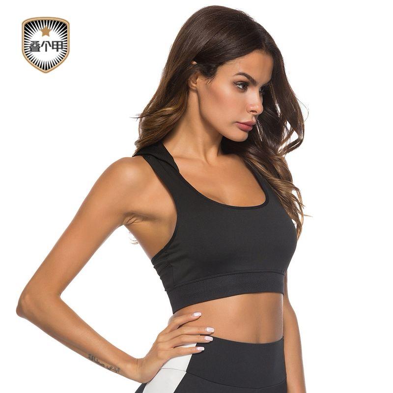 

Yoga Cross-Border Hooded Quick-Dry Quality Sports Vest Hooded Bra-Black S