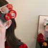 Embroidery Japanese Kimono Headwear Hair Clip New Year Red Hairpin  Women/Kids