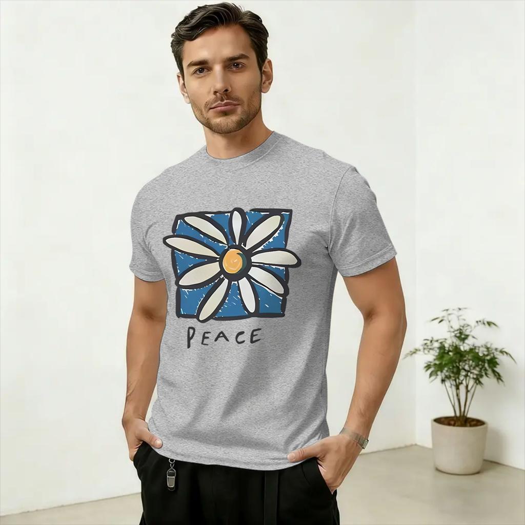 PEACE TShirt Summer 100 Cotton TShirts For Unisexs Harajuku Casual Tshirt ShortSleeved Vintage Clothing