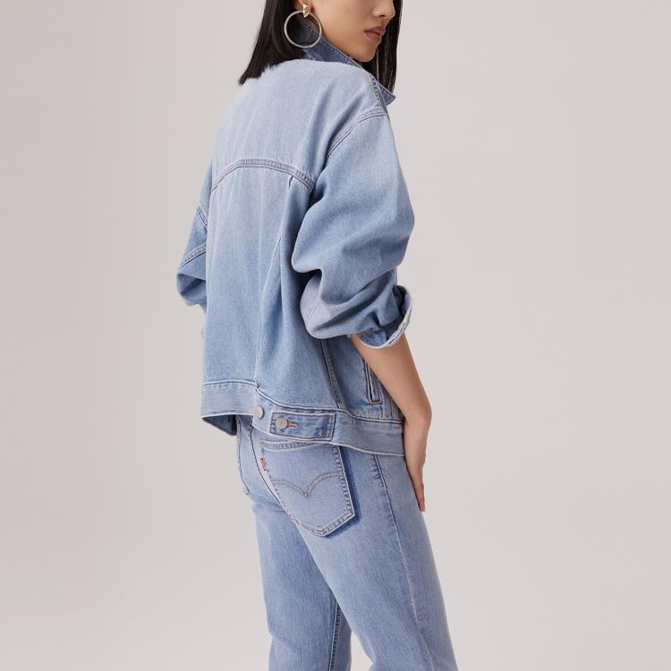 Levis Casual Comfortable Simple Single Button Long Sleeve Denim Jacket Women Jackets 0052P-0001