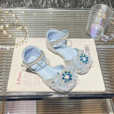 Children's Crystal Sandals 2026 Season Children's Sweet Bag Head Princess Shoes Children's Rhinestone Hollow Sandals