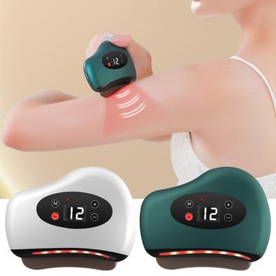 Elektrikli Gua Sha Masaj Aleti 12 Seviyeli Titreşim Ve Isıtma Kırmızı Işık Terapisi Cihazı Vücut İçin Taş Kazıma Tahtası Taşınabilir