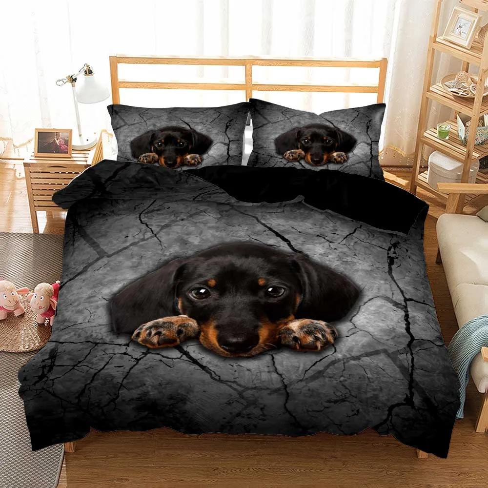 Comforter Eye Dog Bedding Sets For Child Adult Printed Dachshund Bed Set Full Size Quilt Case 2/3Pcs /Set Bedclothes Animal