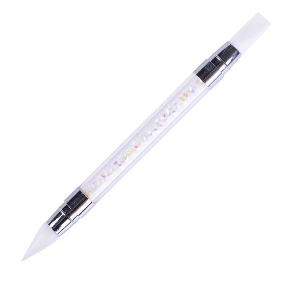 Double Pointed Heads Nail Art Silicone Pencil Rhinestone Beads Studs Picker Tool