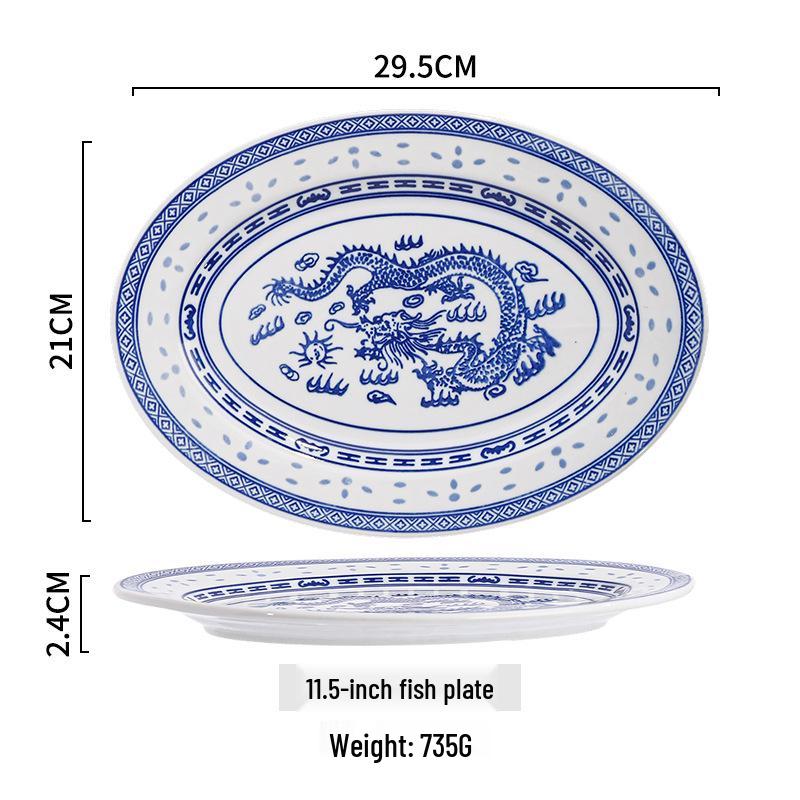 Exquisite Blue and White Retro Porcelain Bowl Set for Hotel and Home Use