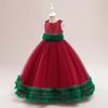 Tulle Red Christmas Dresses for Girls Formal Bridesmaids Wedding Party Princess Prom Girl Dress Flower Birthday Costume 5-14 Yrs