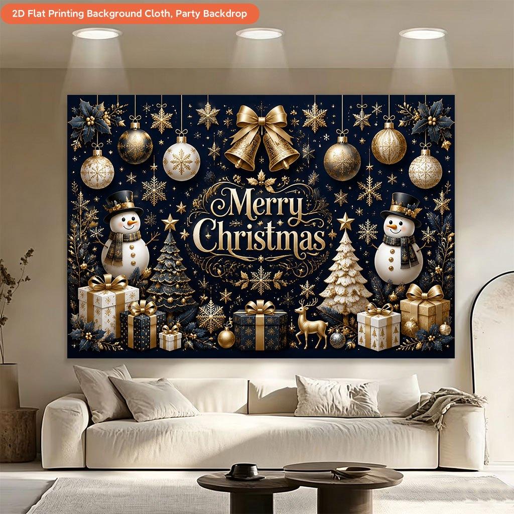 1Pcs Merry Christmas Lettering Holiday Scene Decoration Background Xmas Backdrop Decorations For Photo Studio Photo Booth Party