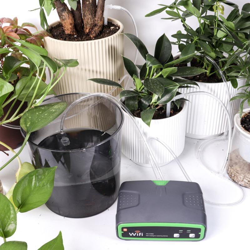 WIFI Intelligent Double Pump Automatic Flower Watering Device Mobile Phone Remote Control Watering Device Balcony Garden Art Potted Plant Irrigation