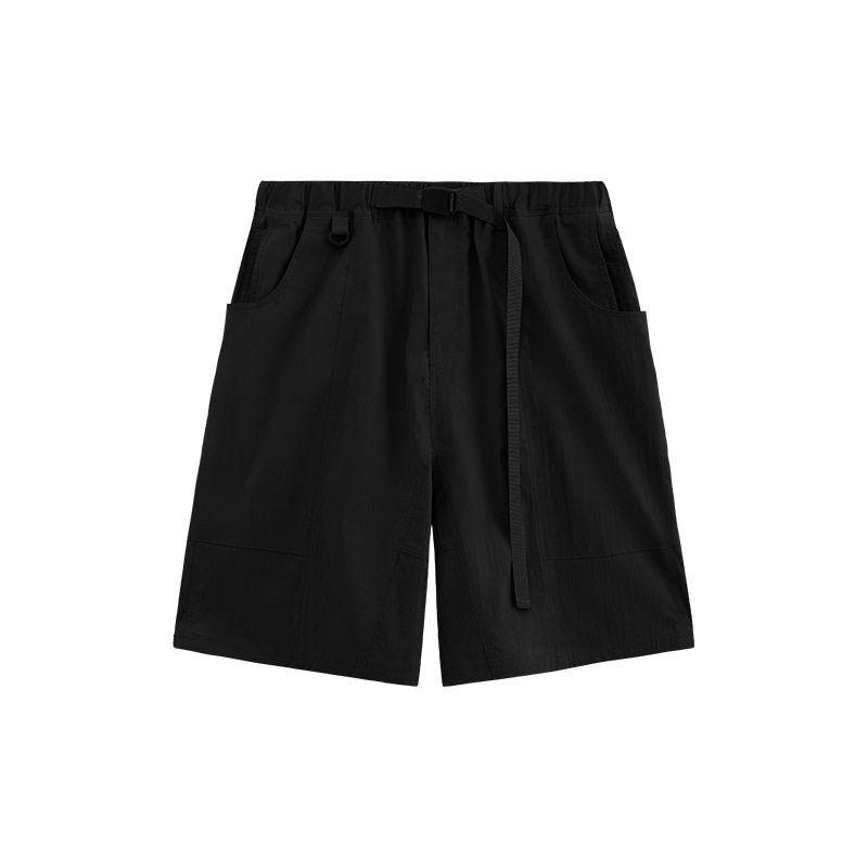

American Street Large Pocket Functional Workwear Shorts Men s and Women s 2024 Summer Fashion Brand Loose Pure Color Casual Cropped Pants Black L