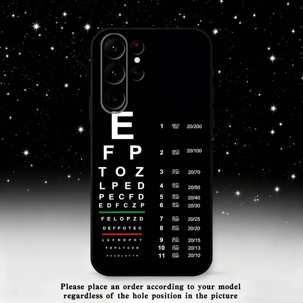 Medical Eye Vision Chart Phone Case For Samsung S25,S24,S21,S22,S23,S30,Ultra,S20,Plus,Fe,Lite,Note,10,9,5G Black Cover