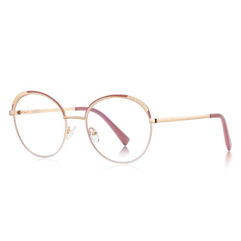 

Pink Gold Frame Round Prescription Glasses For The Nearsighted Anti Blue Rays Steampunk Myopia Spectacles 0 -0.5 -0.75 To -6.0 0