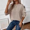 Herbst Winter Einfarbig Locker Lässig Pullover Damen Einfach Alleskönner Unterteil Strickpullover Top