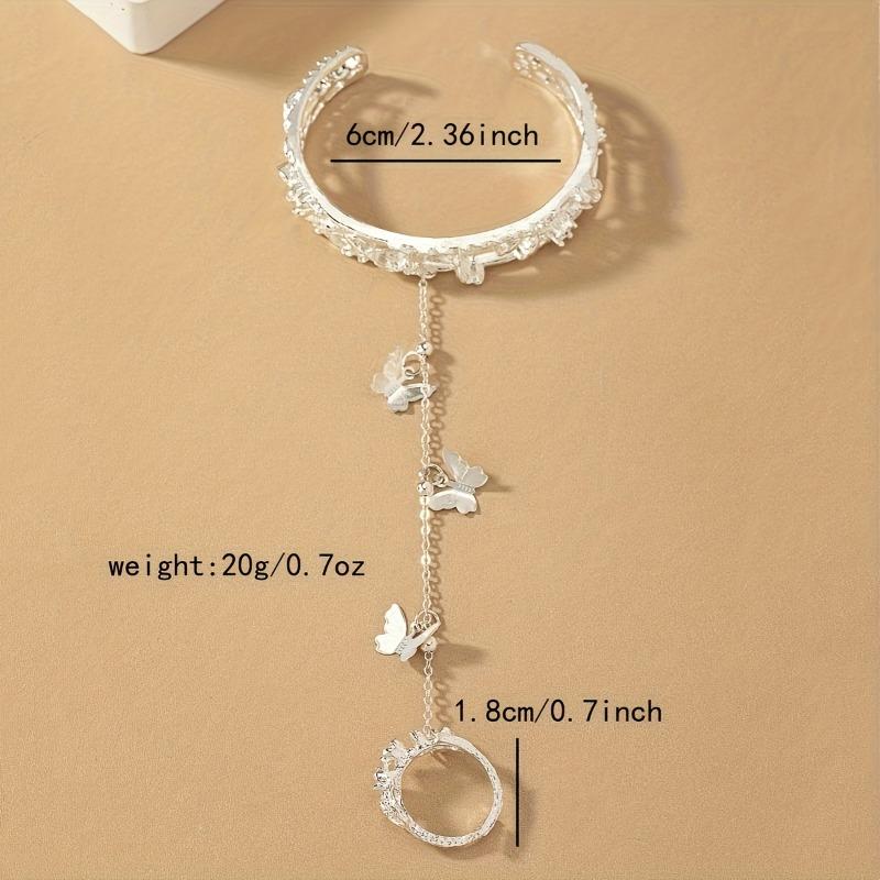 Retro Butterfly Bracelet and Ring Set for Women Cute Everyday Jewelry Gift