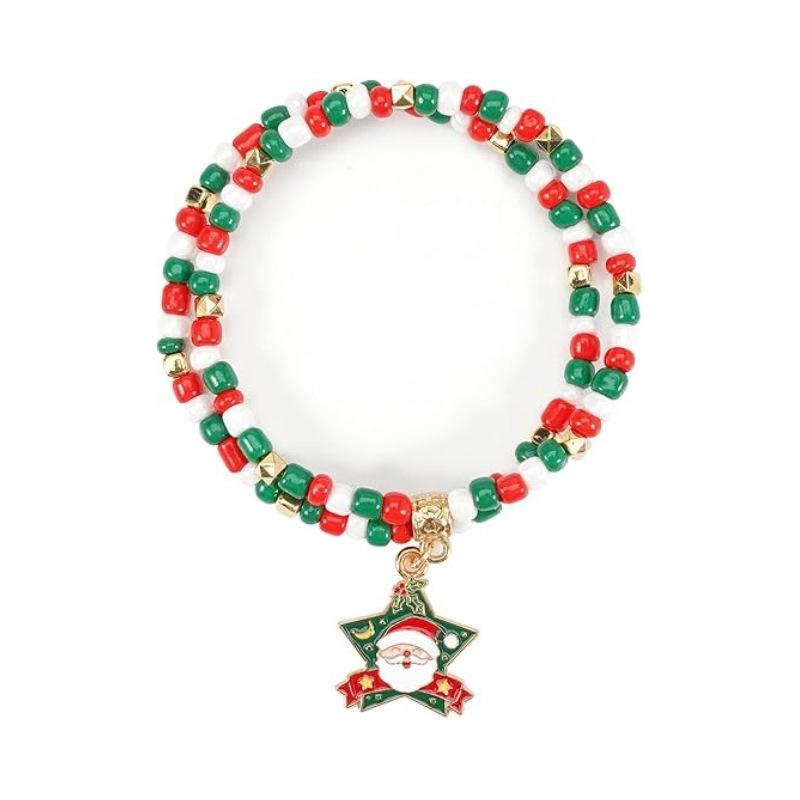 

JYL TS Bracelet Christmas Stackable Festive Elements Invites Holiday Blessings 15 ярко убе