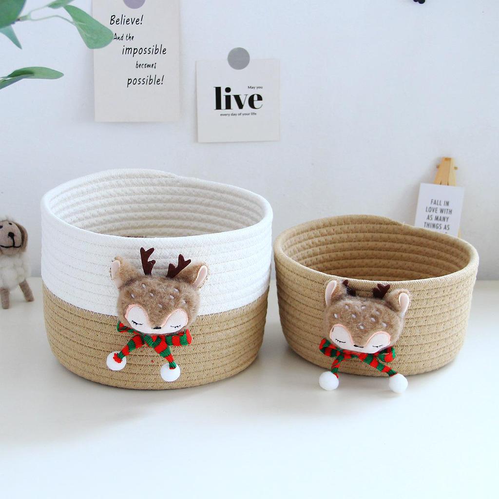 Handmade Woven Storage Basket for Home: Organize Cosmetics, Snacks & Sundries in Entryway & Desktop