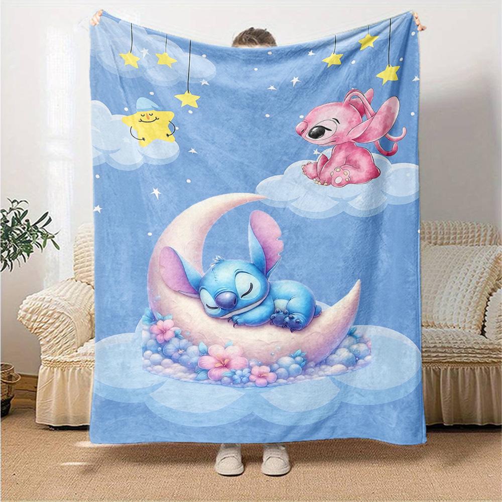 1pc Stitch Elephant blanket Lightweight Flannel Throw for Sofa Bed Travel Camping Livingroom Office Couch Chair