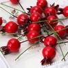 50Pcs Mini Artificial Pomegranate Berry Picks Lifelike Fake Red Fruit for Holiday Party Home Garden Decoration