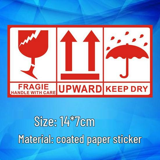 Fragile Label: Handle with Care, Arrows Up, Do Not Step/Invert (Chinese/English)