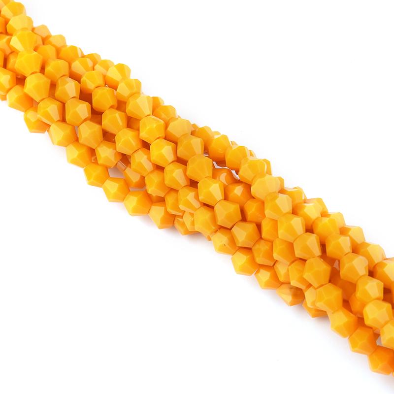 Apx 95pcs/Strand 4mm Shiny Crystal Beads Bicone Beads Faceted Glass Beads Loose Spacer Beads for Bracelet DIY Jewelry Making