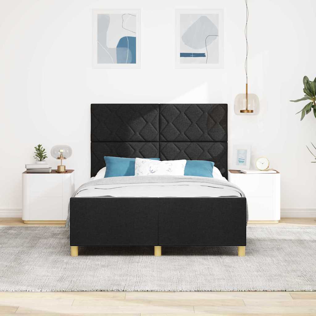 Bed Frame with Headboard Black 160 x 200 cm Fabric