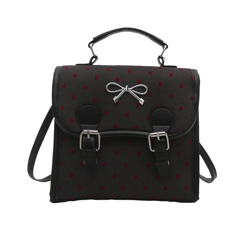 College Style Polka Dot Canvas Backpack Bag Women'S Summer Tide Backpack Versatile Leisure Travel Bag