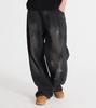Beoteunseoul Drop Painting Curved Wide Denim Pants [Black Denim]