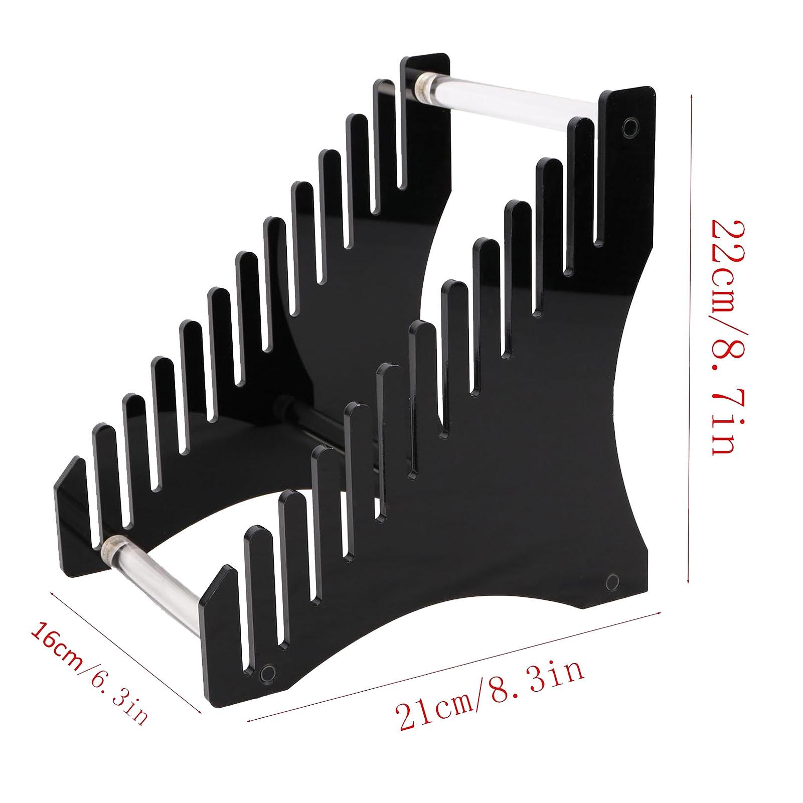 

12 Slots Record Storage Holder Acrylic Stylish Space Saving Easy Assembly Vinyl Record Organizer for Music Collection Album чёрный