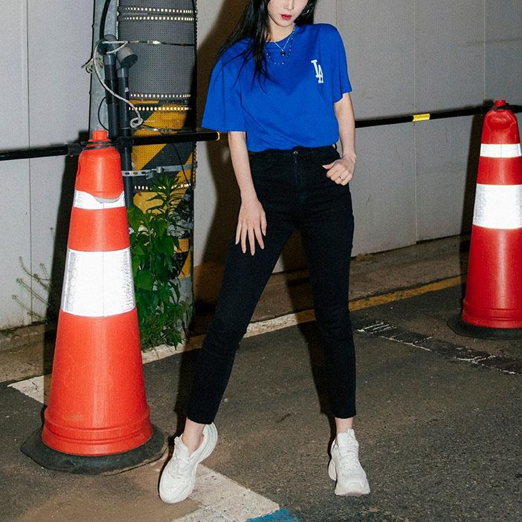 New MLB Drop Shoulder Sleeve T Shirt Unisex Blue 31TS04031-07U