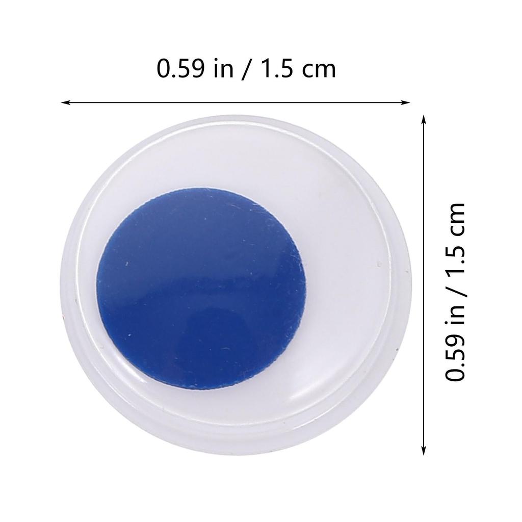 STOBOK Self-Adhesive Wiggle Eye Patches, 0.59 Inch Diameter, 100-Pack, Perfect for DIY Crafts, Halloween, and Party Decorations.