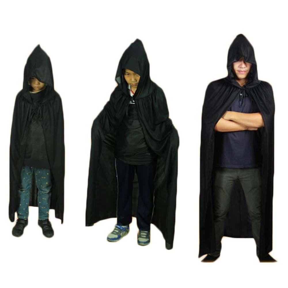 Double Layer Witch Clothes Children Halloween Cloak Hooded Cape Wizard Robe Performance Costumes