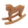 Pine Wooden Rocking Horse Ornament Light Brown Hand Carved Wood Figurine  Bedroom Table Decor