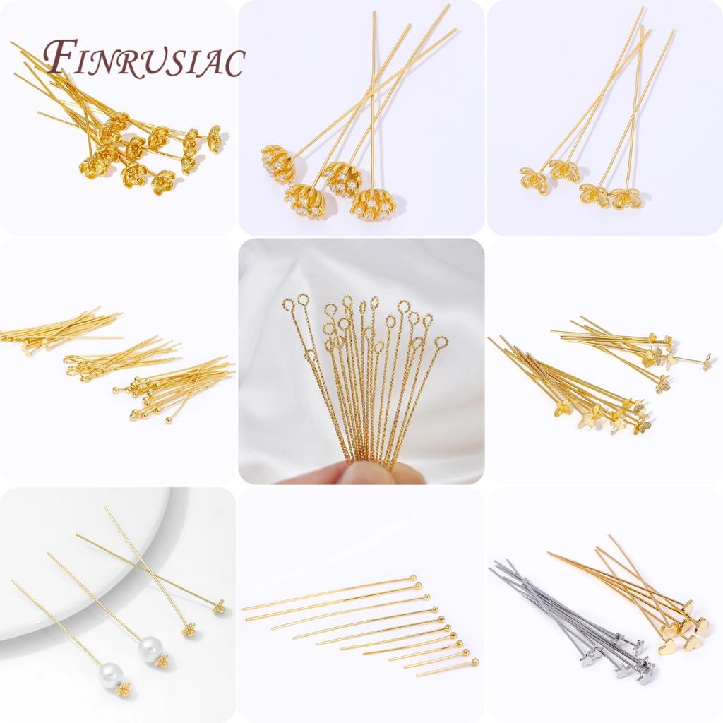 18K Gold Plated Ball Head Pins,Long Stem Beading Pins For Jewelry Making,DIY Craft Jewelry Findings,Earrings Accessories