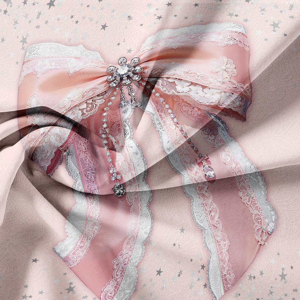 3Pcs Bow Bedding Set, Pink Rhinestone Bow Print Duvet Cover, For Family Bedrooms Dormitories Hotels High Definition Printing
