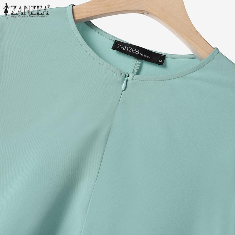 ZANZEA Women Long Sleeve Irregular Blouse and Pants Casual Two Piece Suit Sets