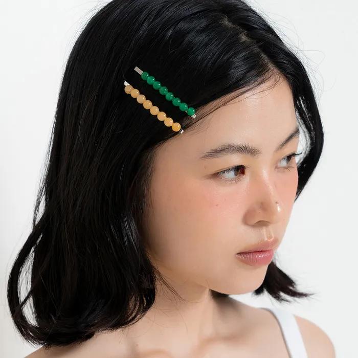 gemstone line hair pin - 4color